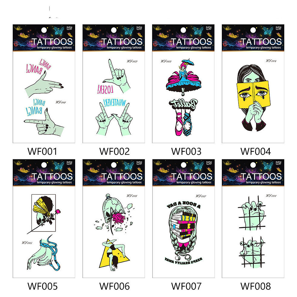 Thumbnail: New Set Cartoon Halloween Funny Fluorescent Luminous Tattoo Stickers
