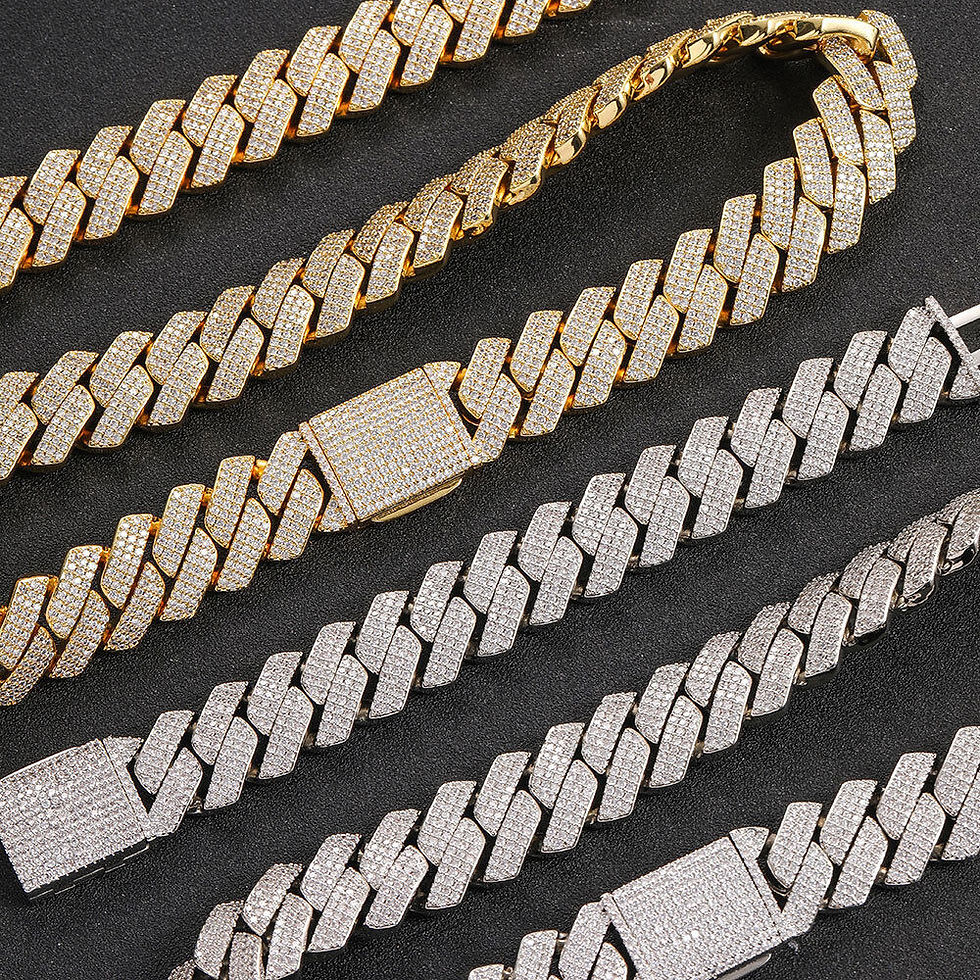 Thumbnail: 20mm Men 18K Gold Plated Iced Out Cuban Link Hip Hop Miami Chain Necklace QB198