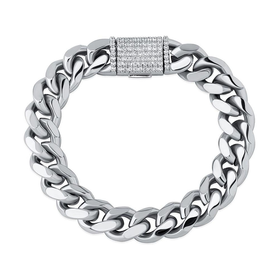Thumbnail: TOPGRILLZ New 10mm12mm Box Clasp Cuban Bracelet Iced Out Bracelet Hip Hop High 