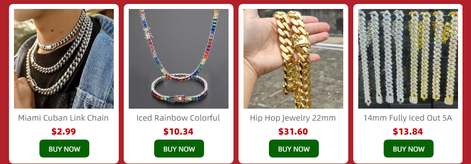 Thumbnail: Baguette  Diamond CZ Cuban Link Chain