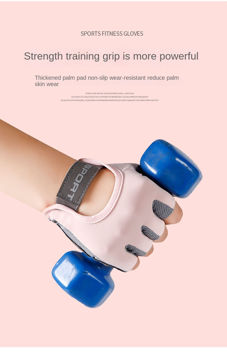 Thumbnail: 1 Pair Women Gym Gloves Weightlifting Fitness Training Non Slip Palm Protector B