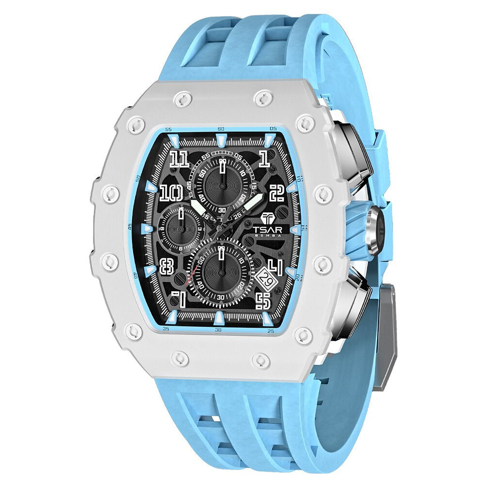 Thumbnail: TSAR BOMBA Watch for Men Top Brand Luxury Waterproof Quartz Wristwatch Tonneau 