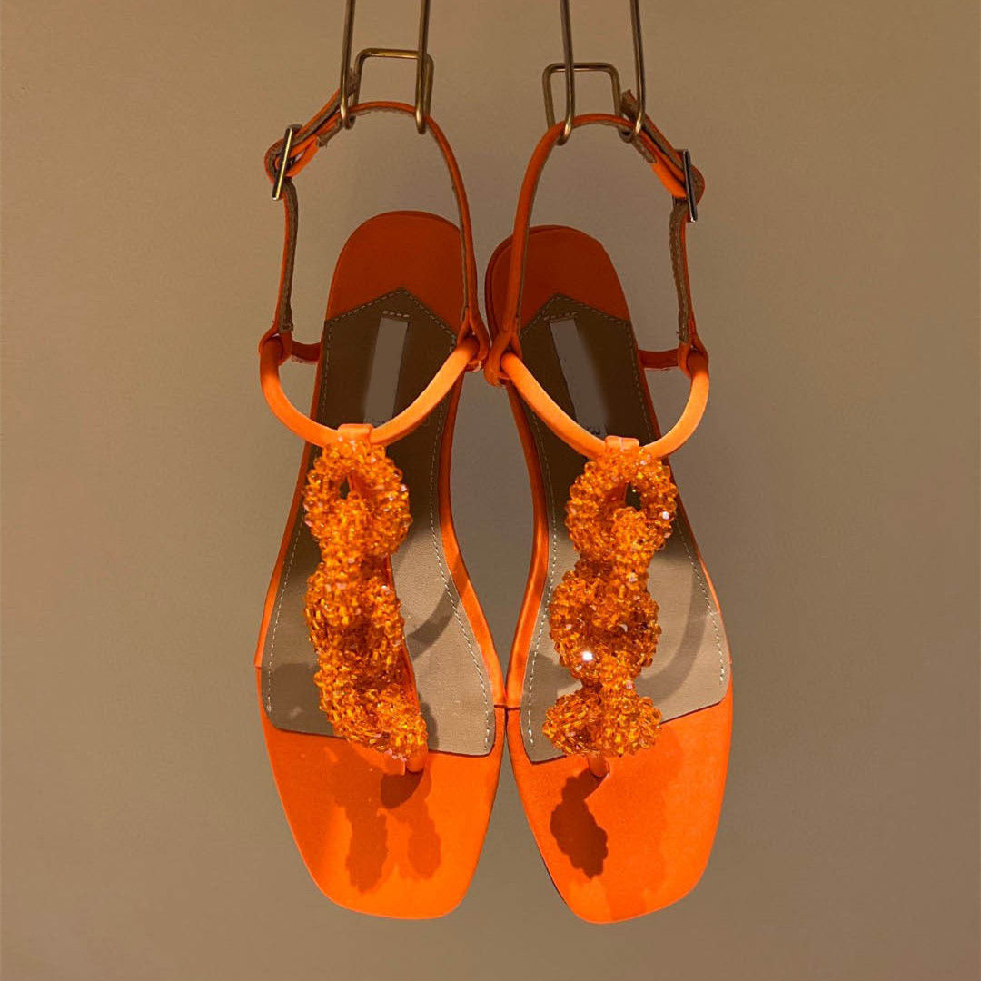 Crystal String Sandals