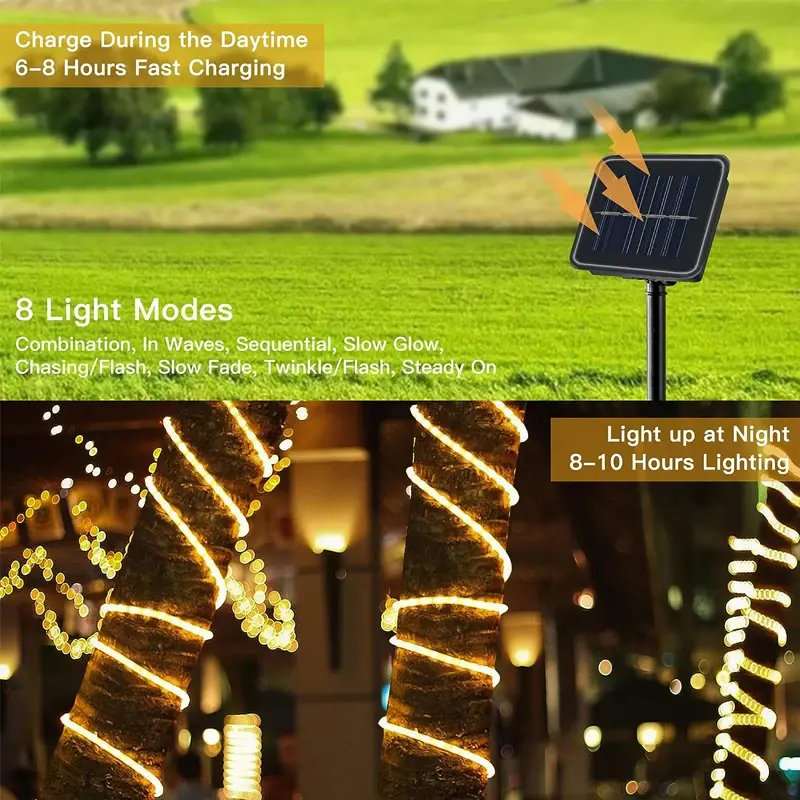 縮圖：Solar String Fairy Lights 7m 12m 22m 32m LED Waterproof Outdoor Garland Solar Po