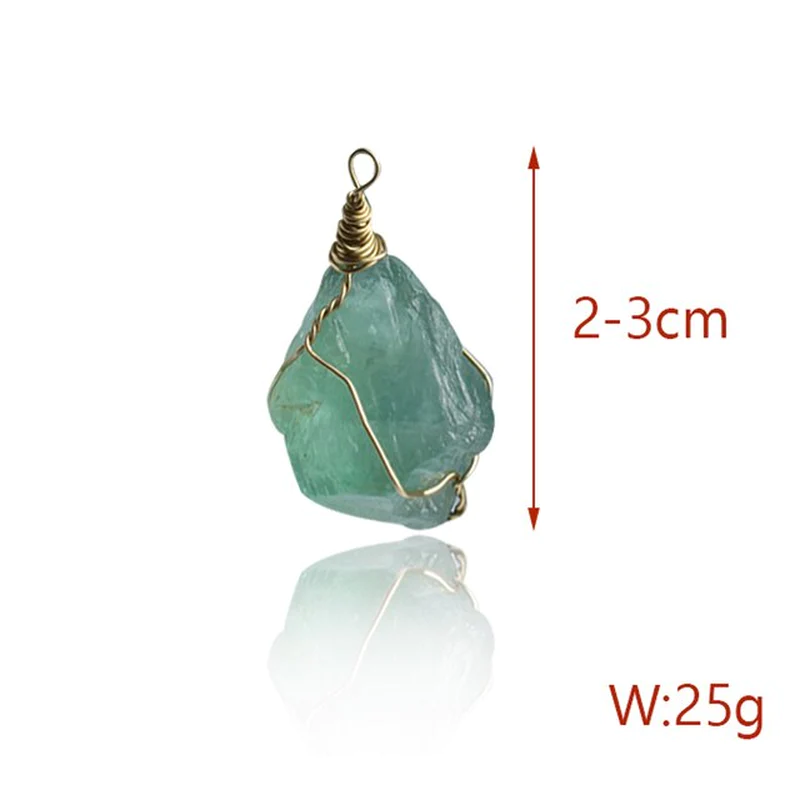 Thumbnail: 1Pc Irregular Rainbow Stone Natural Crystal Chakra Rock Necklace Golden Plated Q