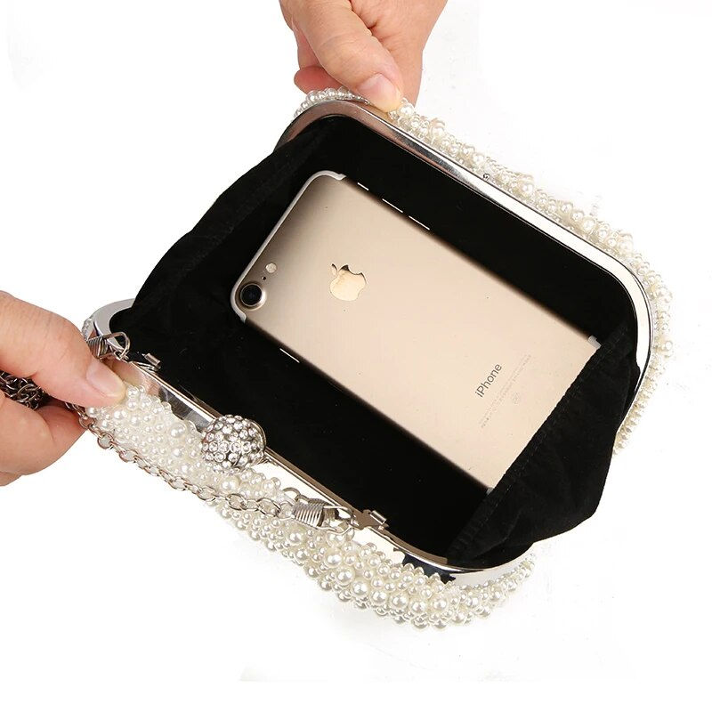الصورة المصغرة: Pearl Clutch Bags Women 