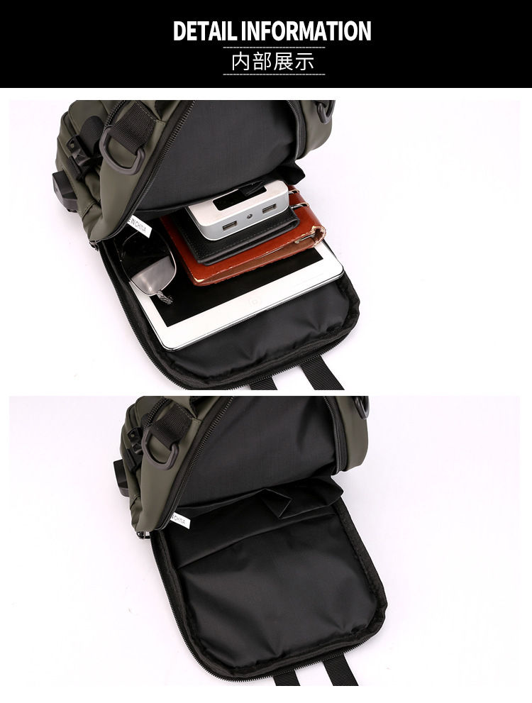 Thumbnail: Fashion Multifunction Men's Shoulder Bag Outdoor Sling Crossbody Bags For Male T