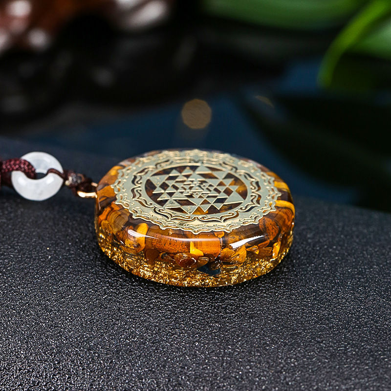Thumbnail: Orgonite Energy Lotus Pendant Necklace Turquoises Reiki Om Yoga Healing EMF Resi