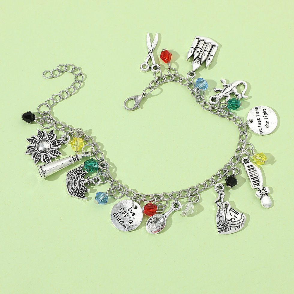 Miniaturbild: Beauty and the Beast Charm Bracelet Princess Belle And Beast Adam Rose Flower Pe
