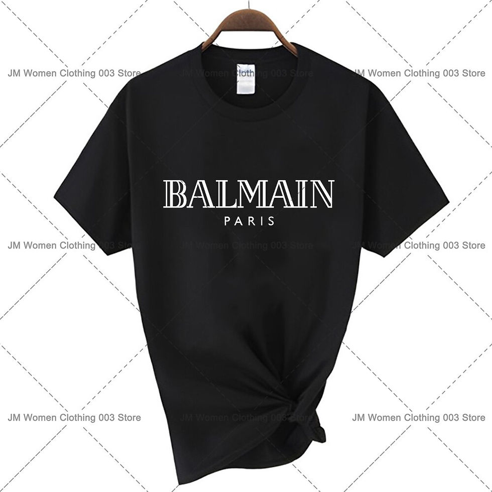 Thumbnail: BALMAIN  Brand T-shirt Short Sleeve Casual Harajuku Basic High Quality Top Y2k