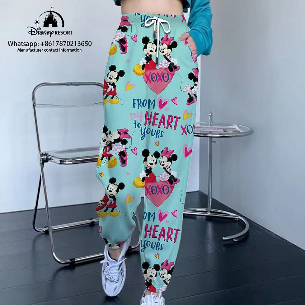 Thumbnail: Spring and Autumn Sports Pants Unisex Disney Minnie  Wide-leg Sports Pants 