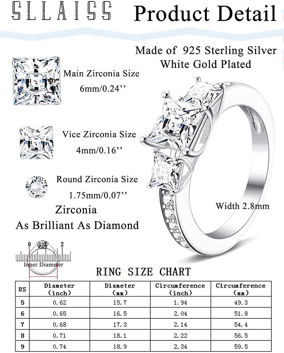 Thumbnail: 5A Cubic Zirconia Wedding Engagement Ring for Women Valentine's Day Gift 925 Ste