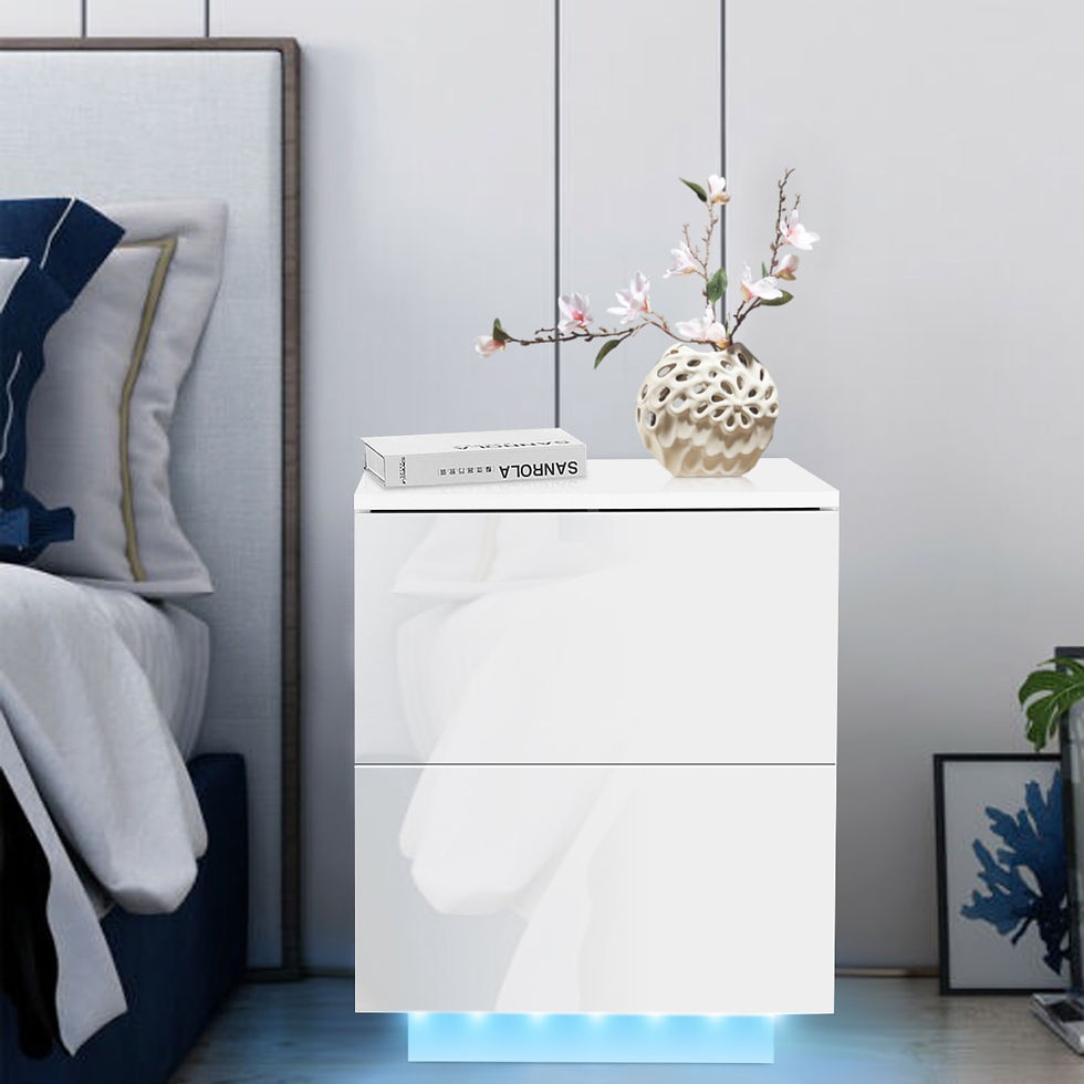 Thumbnail: Multifunction RGB LED Nightstands Cabinet Storage Bedside Table Night Table 