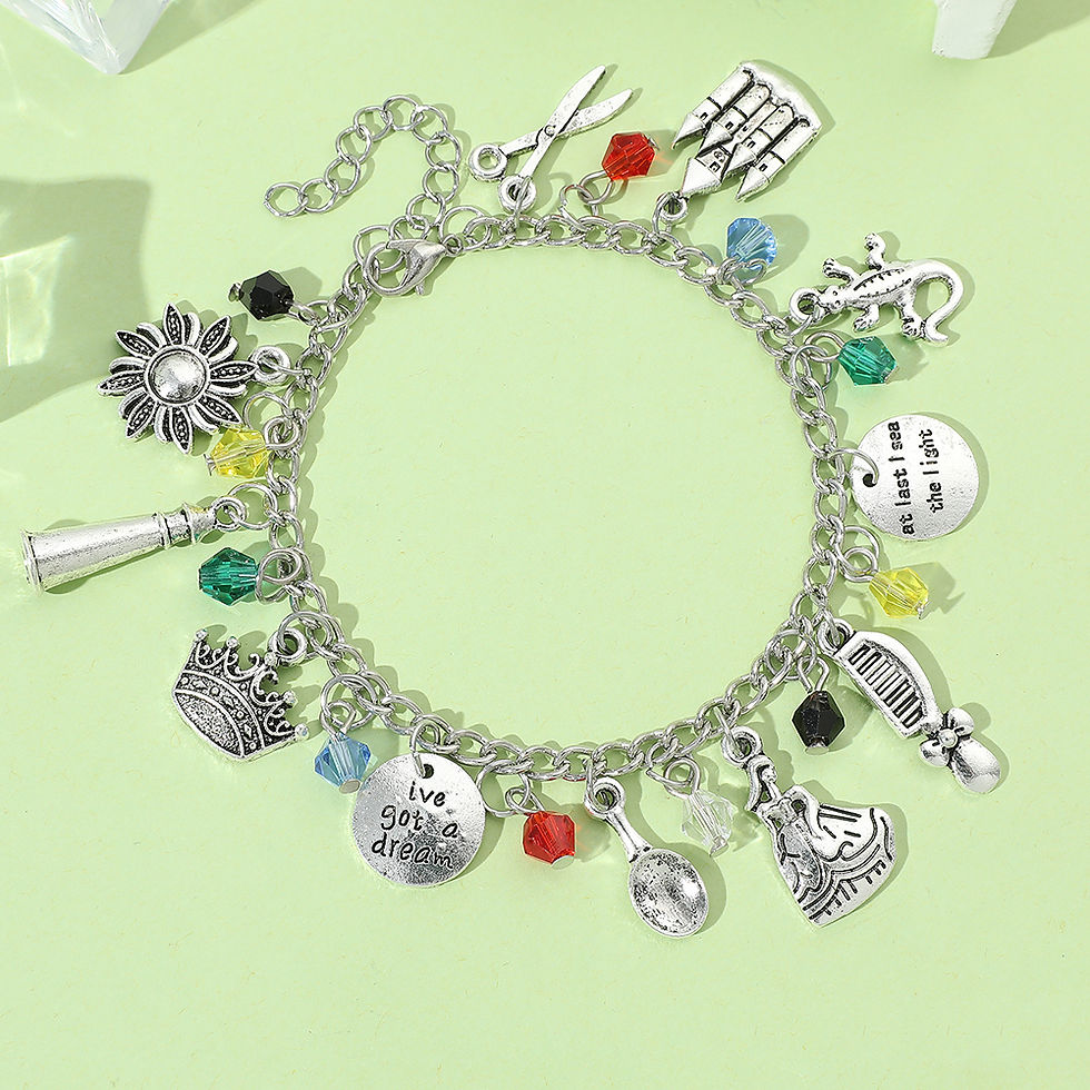 Miniaturbild: Beauty and the Beast Charm Bracelet Princess Belle And Beast Adam Rose Flower Pe