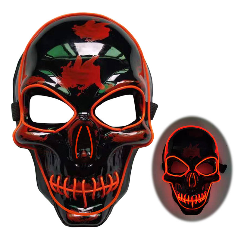 Miniaturbild: Halloween Skeleton Mask LED Glow Scary Mask