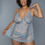Thumbnail: 2 Pc Unlined Lace Cups Babydoll Sheer Mesh And Lace Front Panels Design