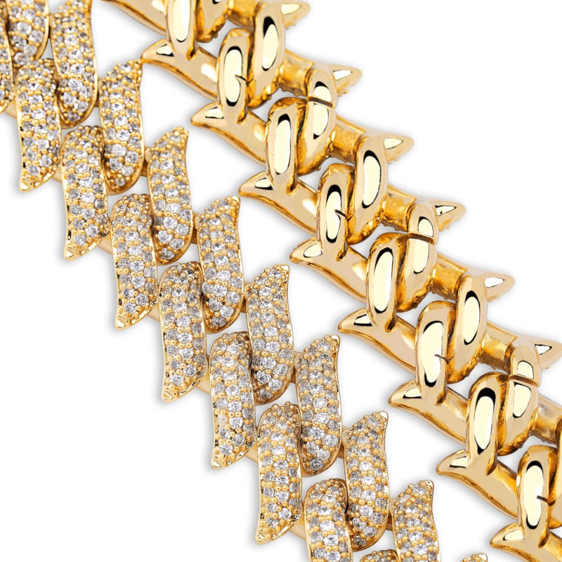 Thumbnail: TOPGRILLZ 16mm Miami Big Box Clasp Cuban Chain Heavy Necklace Iced Out Cubic 