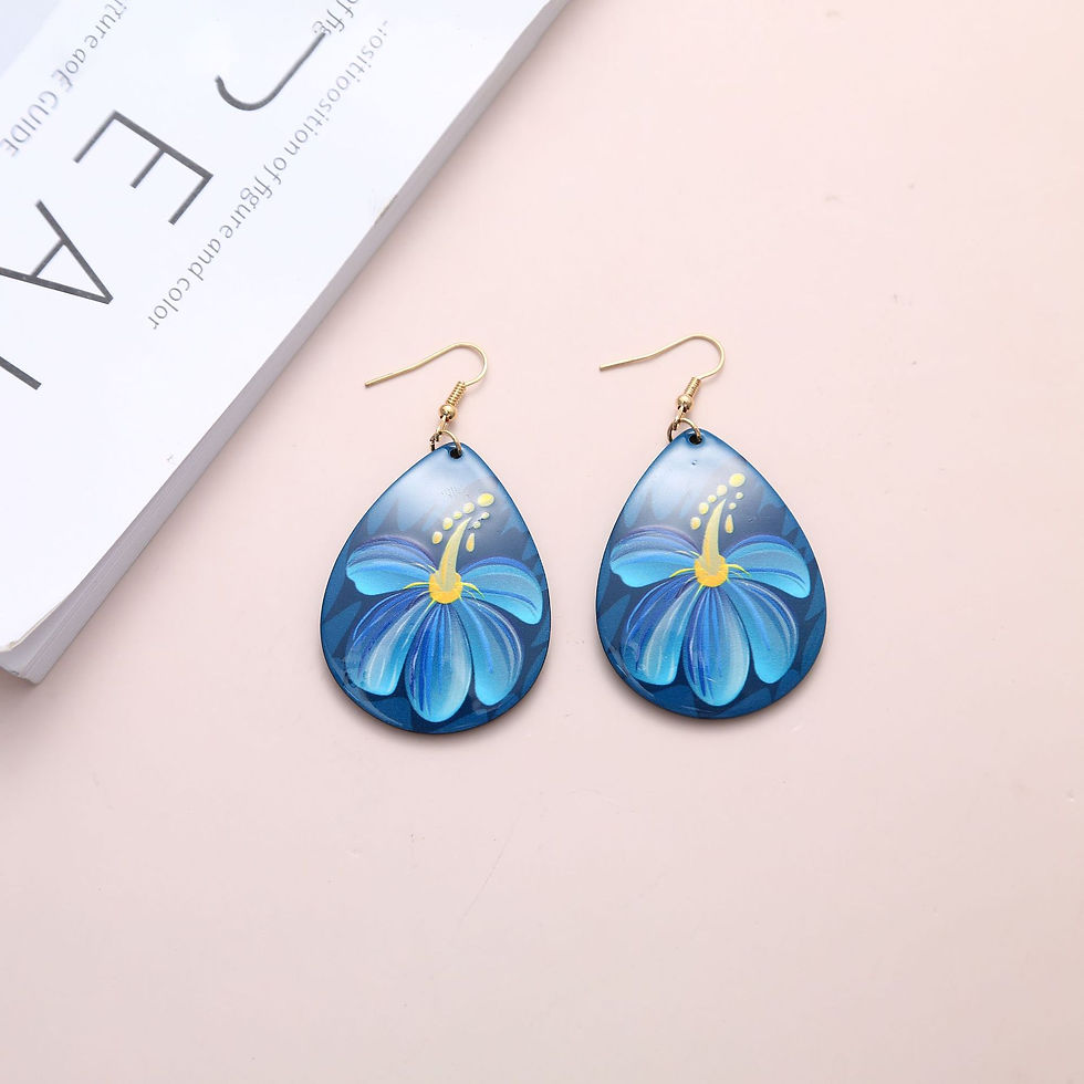 Thumbnail: Acrylic earrings with teardrop-shaped flowers