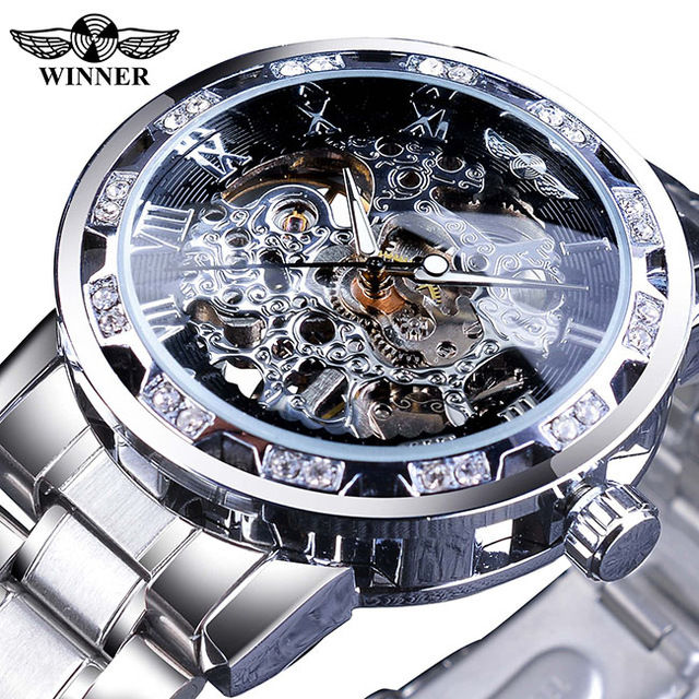 Miniatura: Winner Men Top Brand Luxury Transparent Male Mechanical Skeleton Wrist Watch