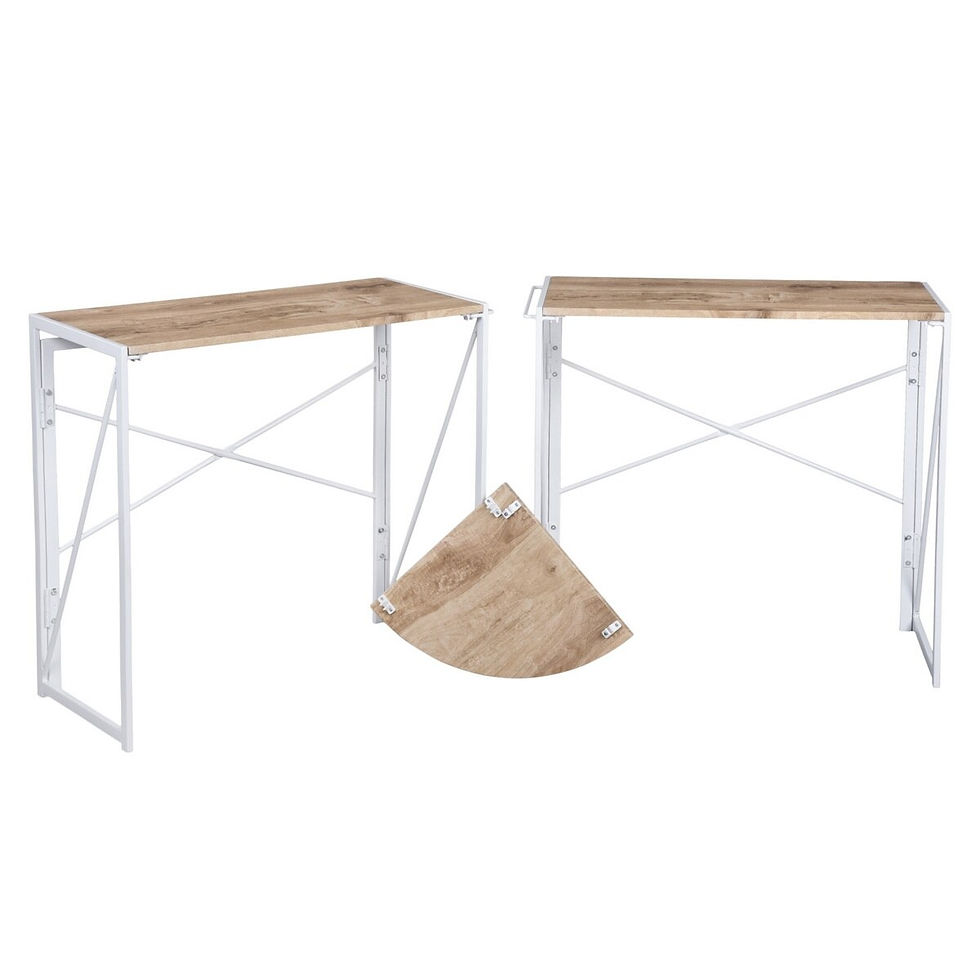 Thumbnail: Corner Computer Desk Folding Writing Study Table Rustic Home Office Workstation 