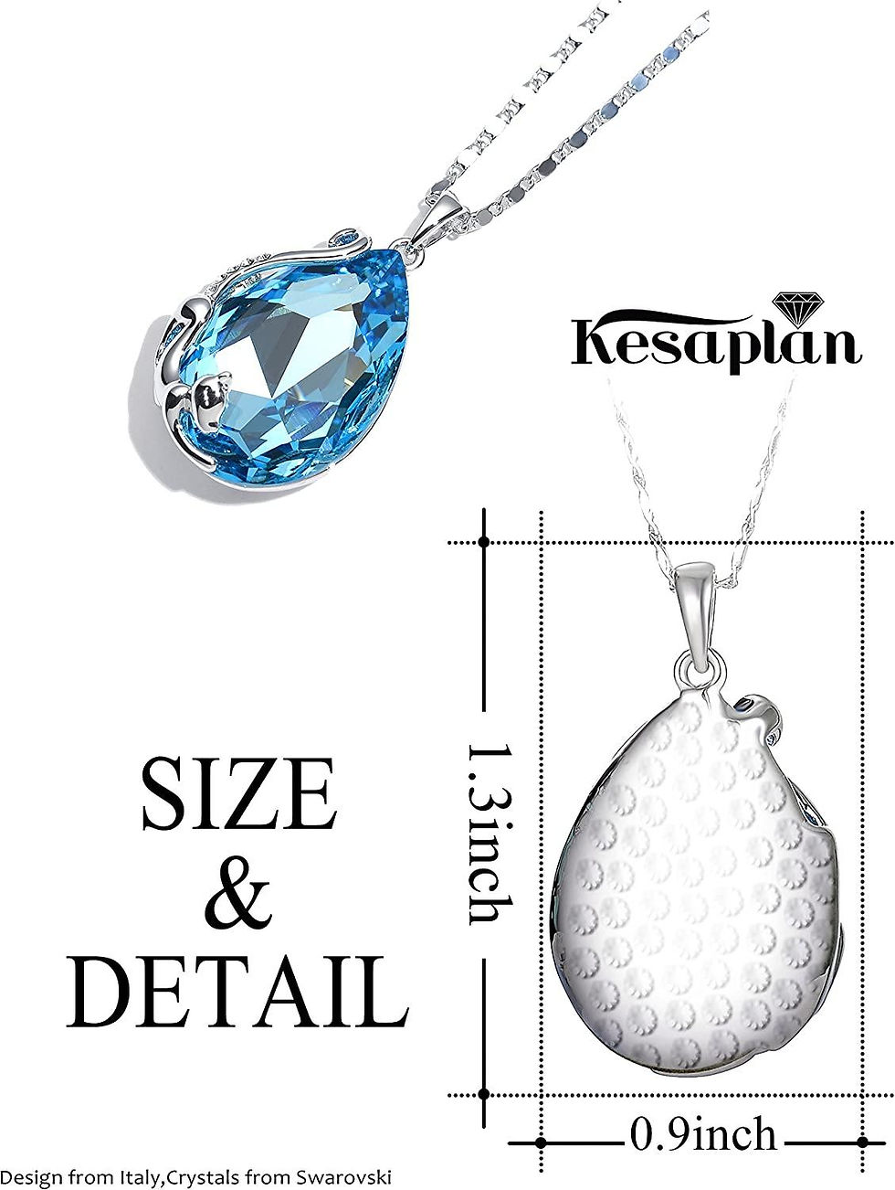 Thumbnail: Blue Crystal Pendant from Swarovski Crystals Animal Teardrop Necklace for Women 
