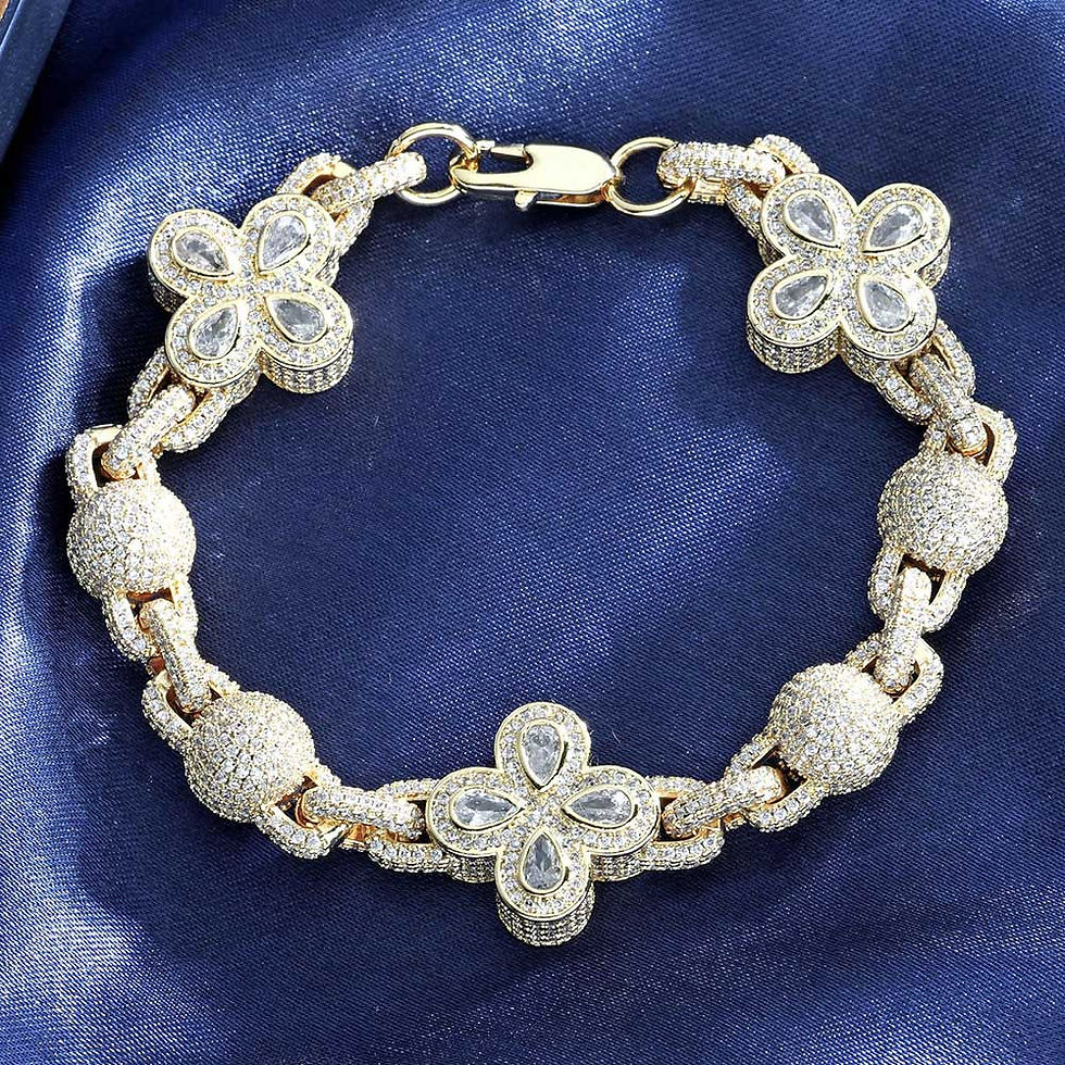Thumbnail: Round Ball Bead Necklace Men's Iced-out