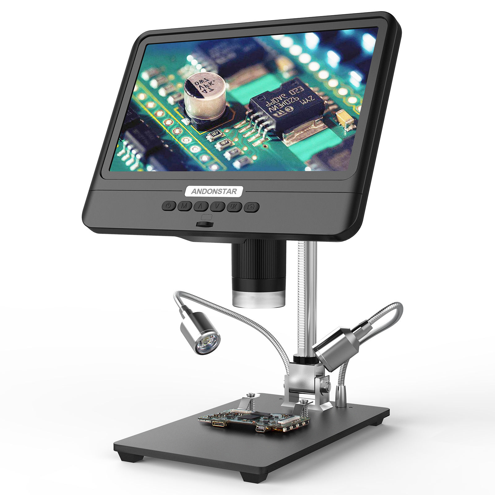 AD208S Digital Microscope for Soldering 8.5"LCD Display Screen 5X-1200X Digital