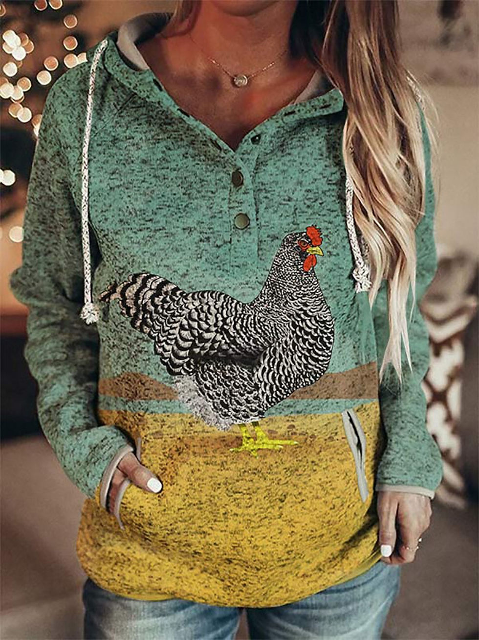 サムネイル： Wolf Hoodie Women Fashion Oversized Hoodies 