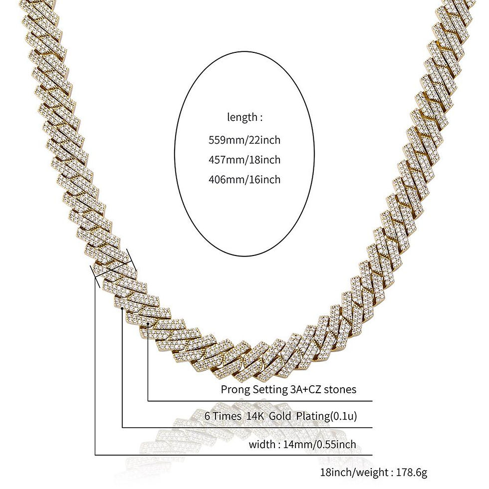 Thumbnail: TOPGRILLZ 12mm/14mm Iced Micro Pave Cubic Zirconia Cuban Chain Necklace With 
