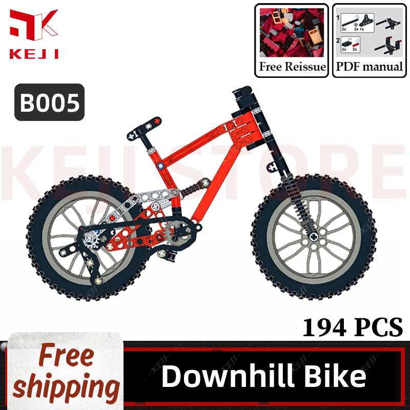 Thumbnail: KEJI MOC Downhill Mountain Bike Riding Off Road Full Suspension Model Building B