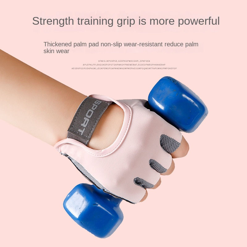縮圖：1 Pair Women Gym Gloves Weightlifting Fitness Training Non Slip Palm Protector B