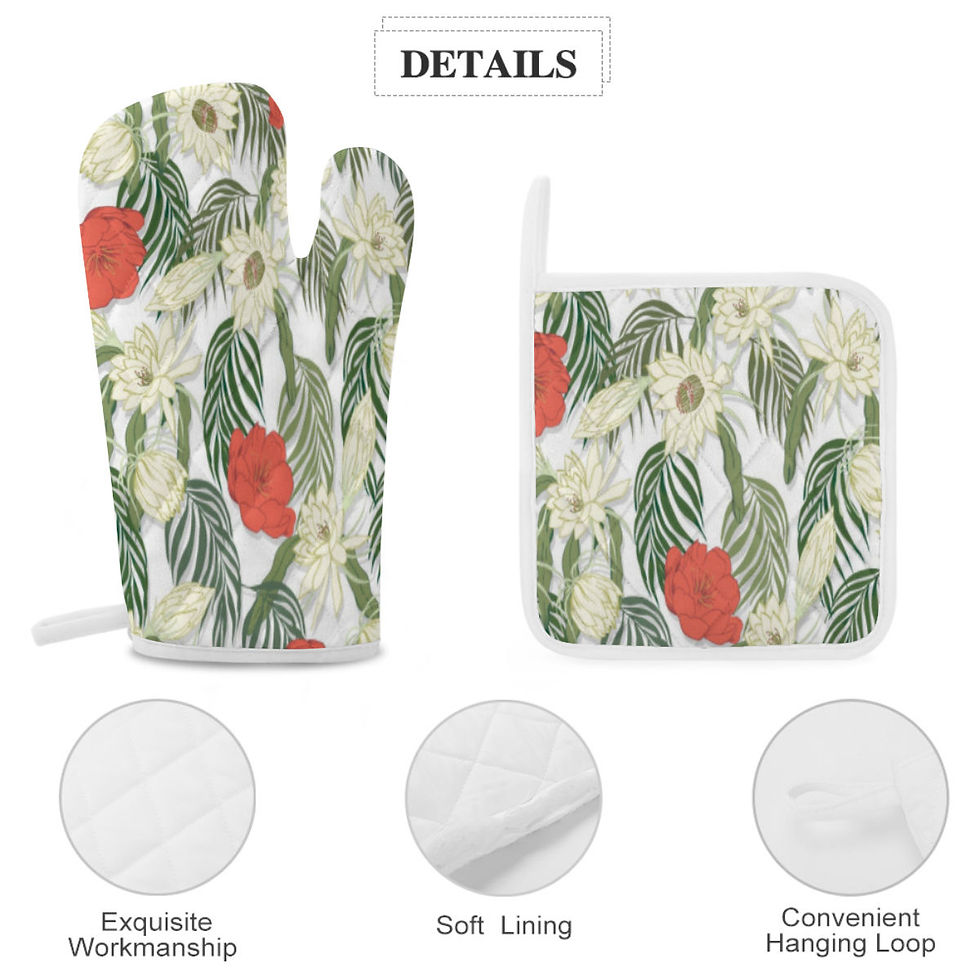 Thumbnail: Oven Mitts and  Pot Holders Sets(Set Of 4)