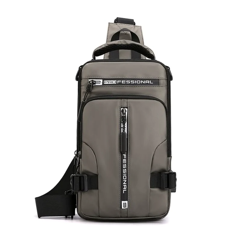 Miniatura: Men Nylon Crossbody Bag with USB Charging Port Multifunction Outdoor Travel Wate