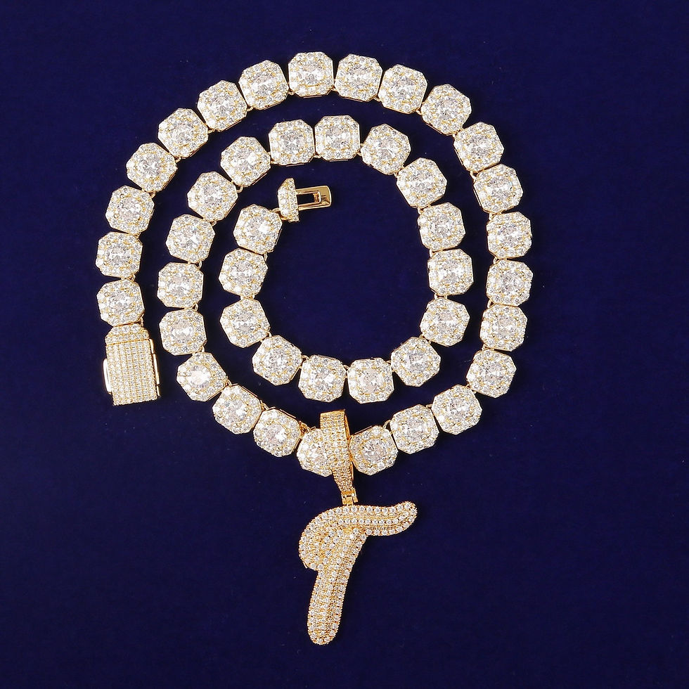 縮圖：Signature Letter Solid Pendant Gold Color Necklace