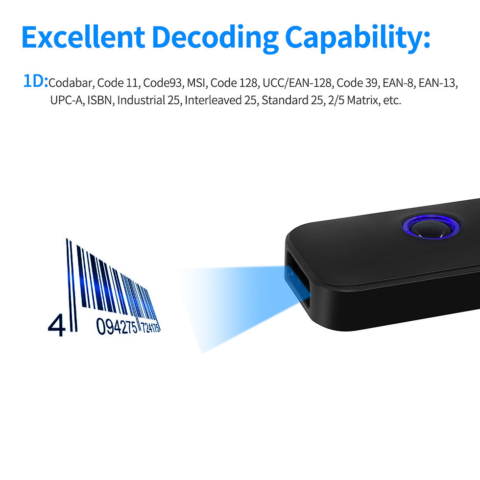 Miniaturebillede: Aibecy Handheld 3-in-1 Barcode Scanner 1D/2D/QR Bar Code Reader Support 