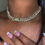Thumbnail: Trend Crystal 14MM Prong Cuban Link Chain For Women Iced Out AAA 2 Row Miami Cub