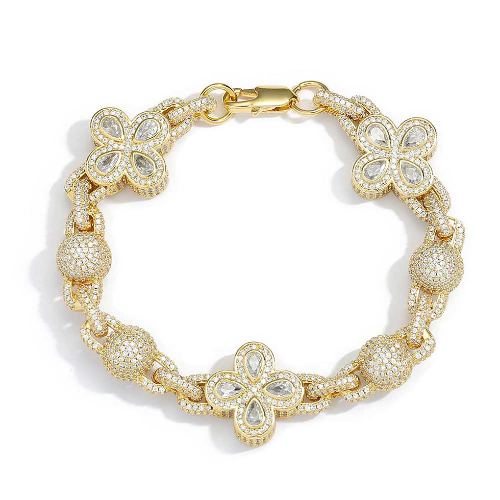 Thumbnail: Round Ball Bead Necklace Men's Iced-out