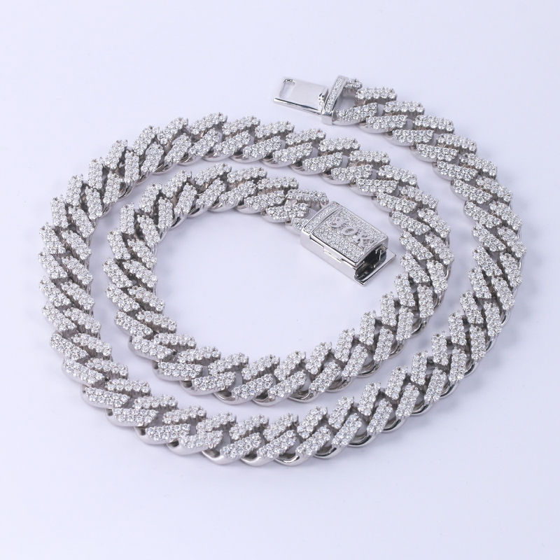 Thumbnail: JEWE Custom Iced Out Vvs Moissanite Diamond Name Pendant With Cuban Link Chain 9