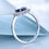 Pikkukuva: UMCHO Luxury Blue Sapphire Princess Diana Rings  Genuine 925 Sterling 