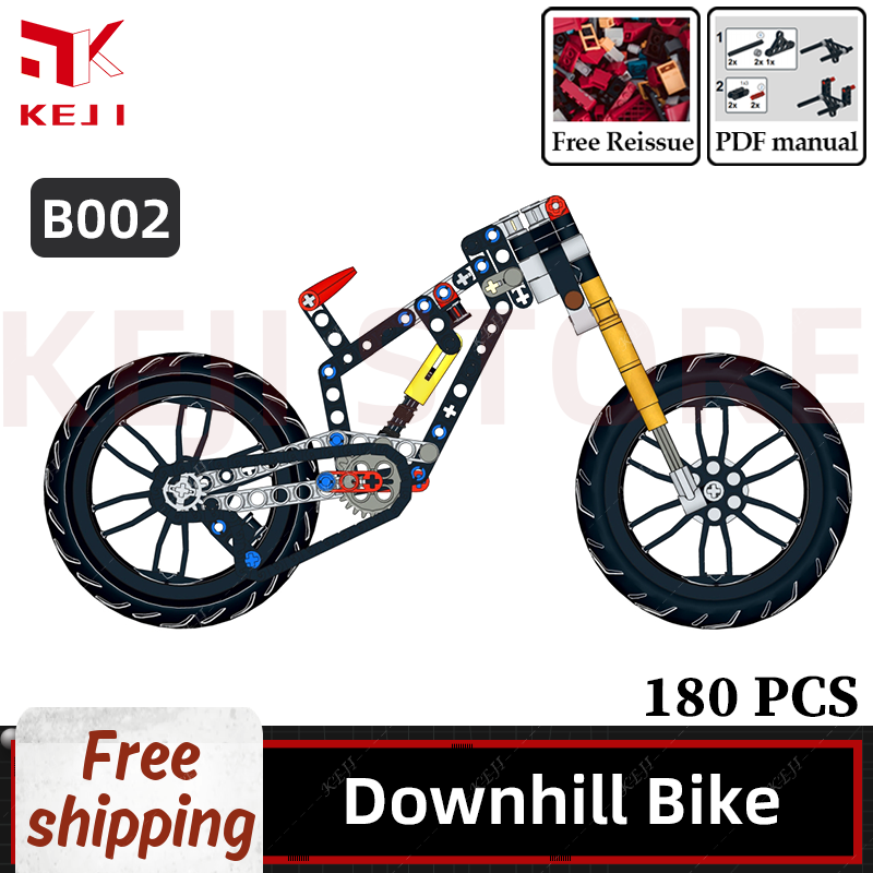 Thumbnail: KEJI MOC Downhill Mountain Bike Riding Off Road Full Suspension Model Building B