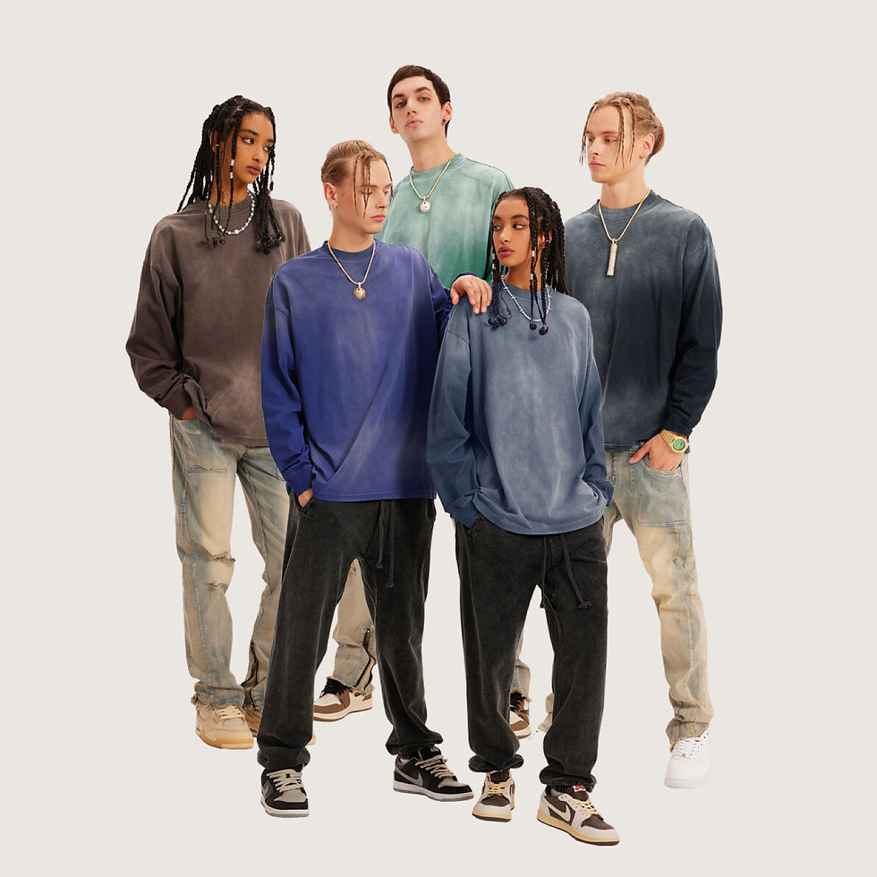 Thumbnail: Oistar's  Gradient Washed Effect Long Sleeve Tee
