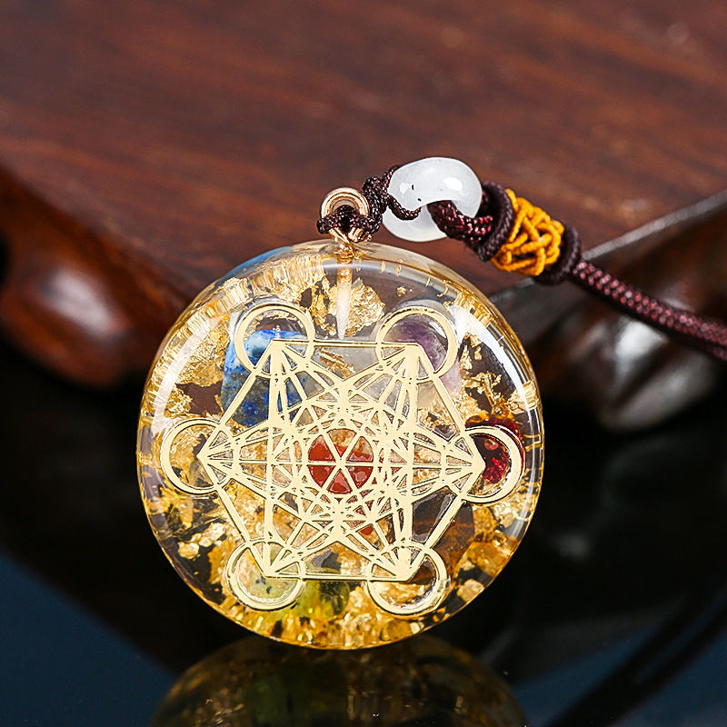 Thumbnail: Orgonite Energy Lotus Pendant Necklace Turquoises Reiki Om Yoga Healing EMF Resi