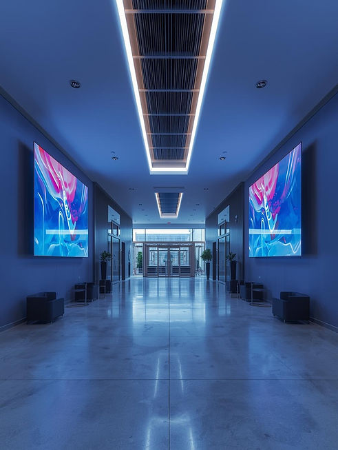 inside a modern commercial office building with tvs.jpg