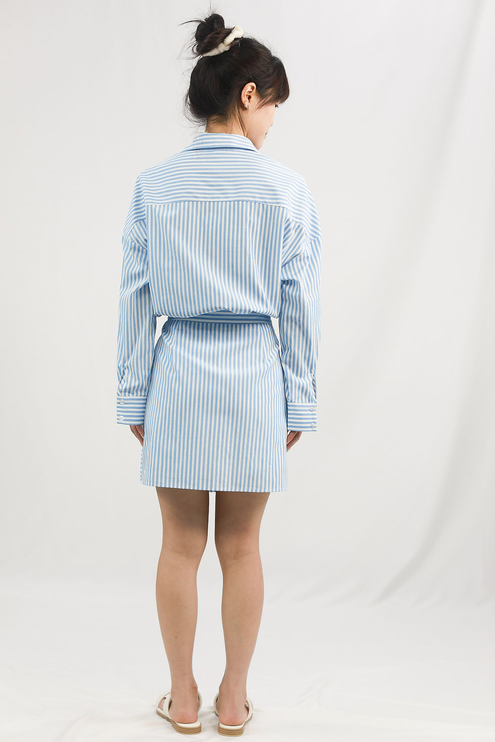Thumbnail: Irregular tie-up shirt dress