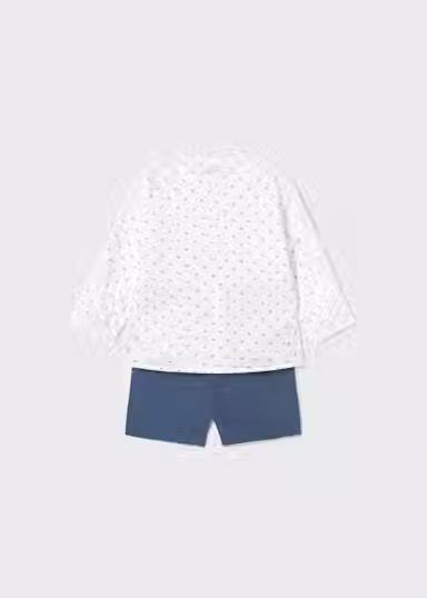 Trasera Conjunto Camisa Barquitos Blanco y Azul