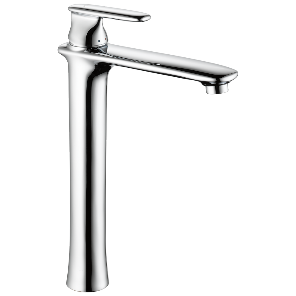 Vista lateral Grifería Lavamanos monocontrol Andian alta Cromo