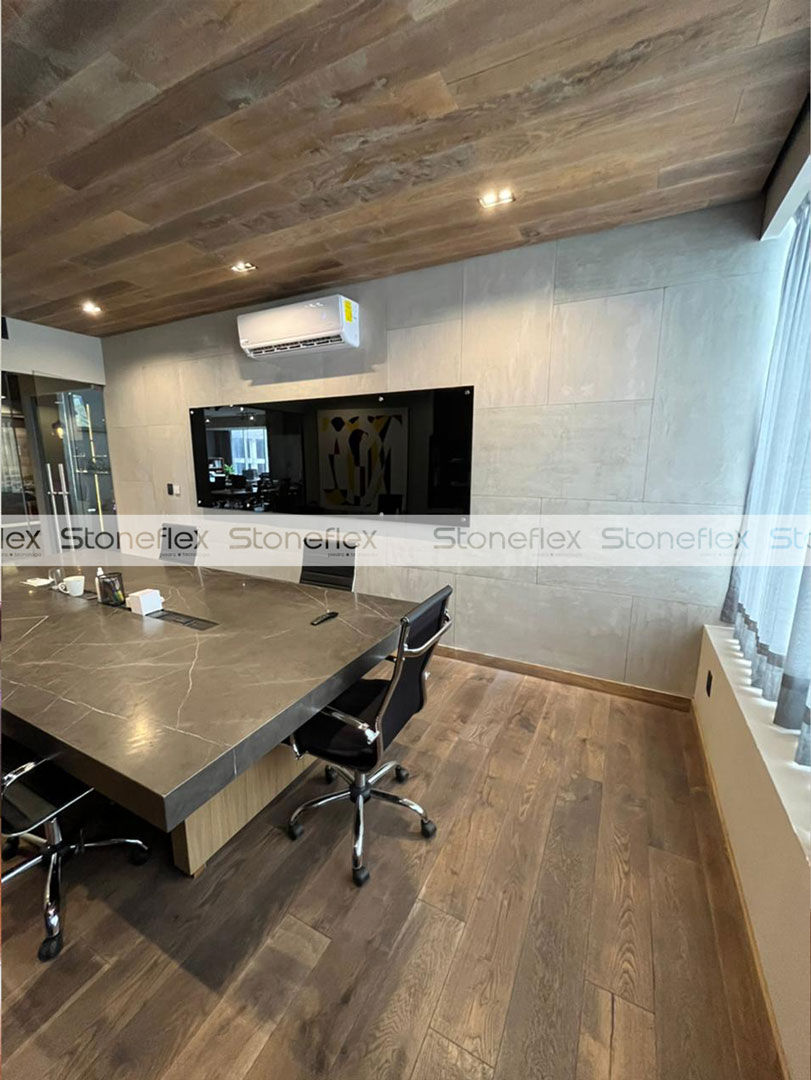Miniatura: Ofina moderna con Piedra Flexible Concreto Blanco Ext/Int 0.61X1.22 MTS
