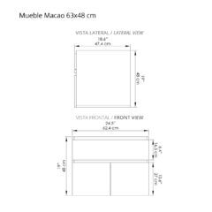 Miniatura: Plano técnico mueble Mueble de baño Macao 63X48 MITTE/TAMBO