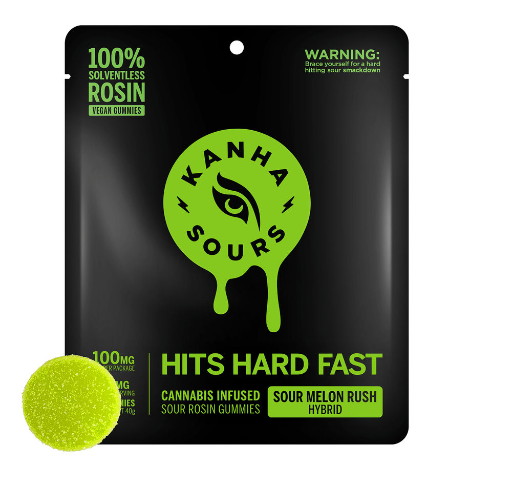 Kanha - Solventless Rosin Gummies - Sour Melon Rush 100mg