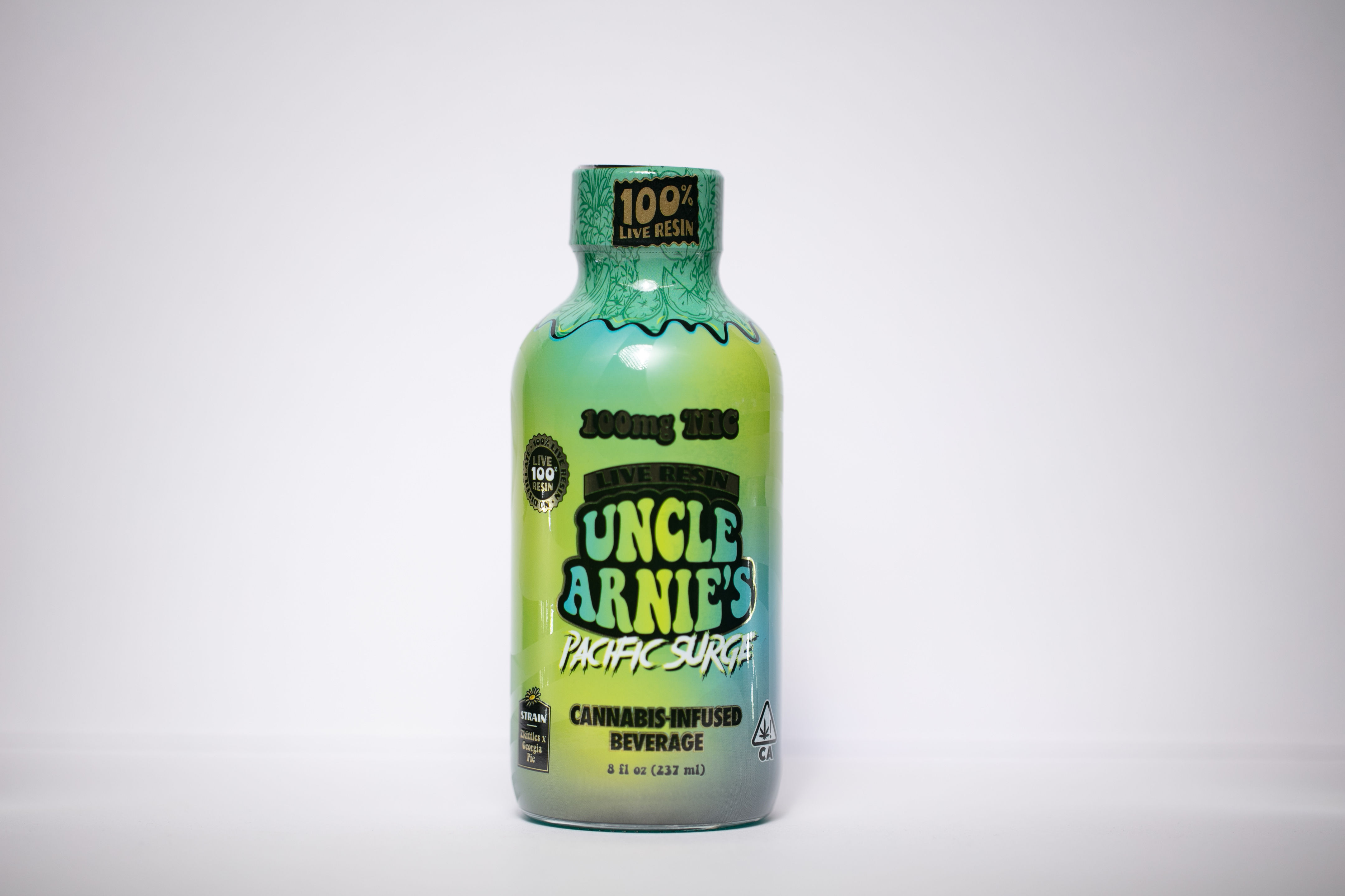 Uncle Arnie's - Beverage 8 OZ - 100% Live Resin Pacific Surge 100mg